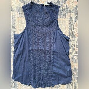 GAP Navy Crochet Lace Detail Blouse